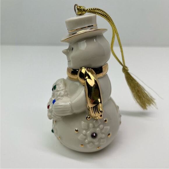 Bundle of 2 Lenox Christmas Porcelain Ornaments Angel & Snowman - Picture 9 of 13